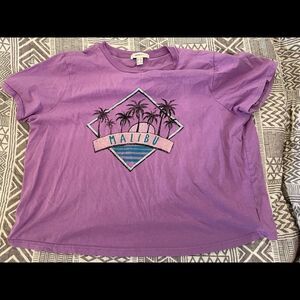 Purple plus size cropped top